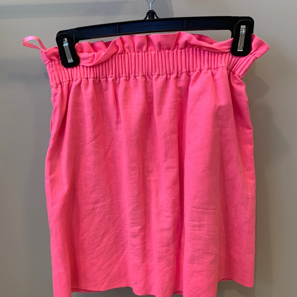 Women’s linen gathered waist mini skirt